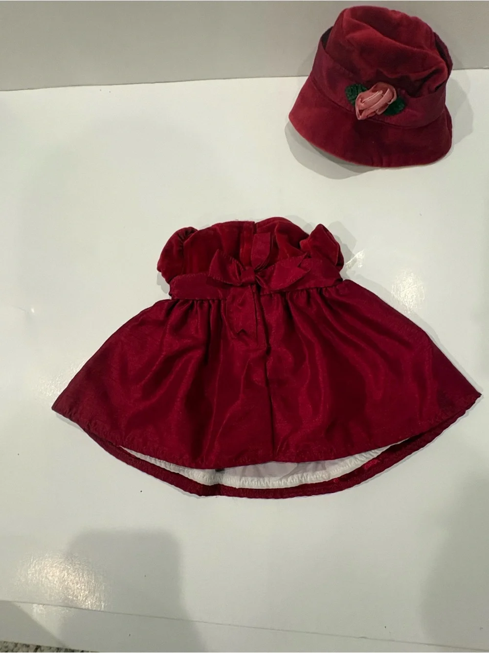 American Girl Bitty Baby Christmas Dress, Hat, and Shoes